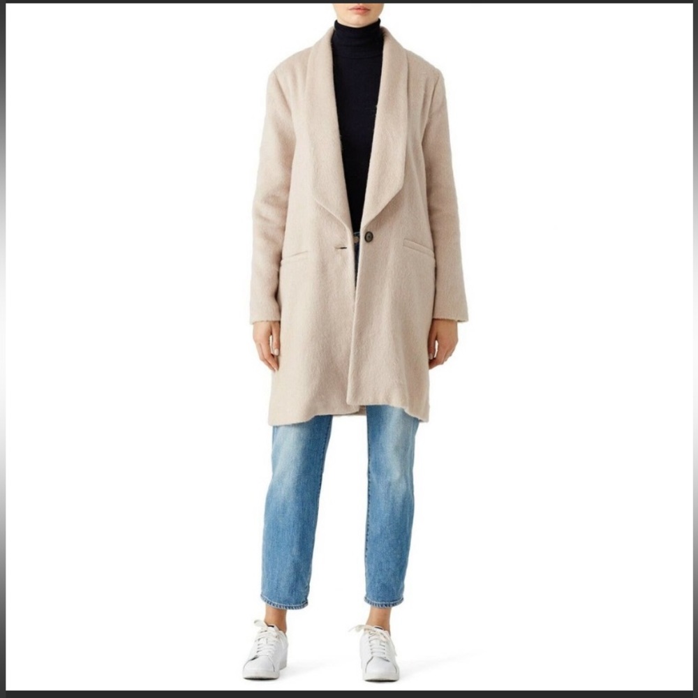 Waverly Grey wool blend textured long jacket